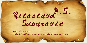 Miloslava Supurović vizit kartica